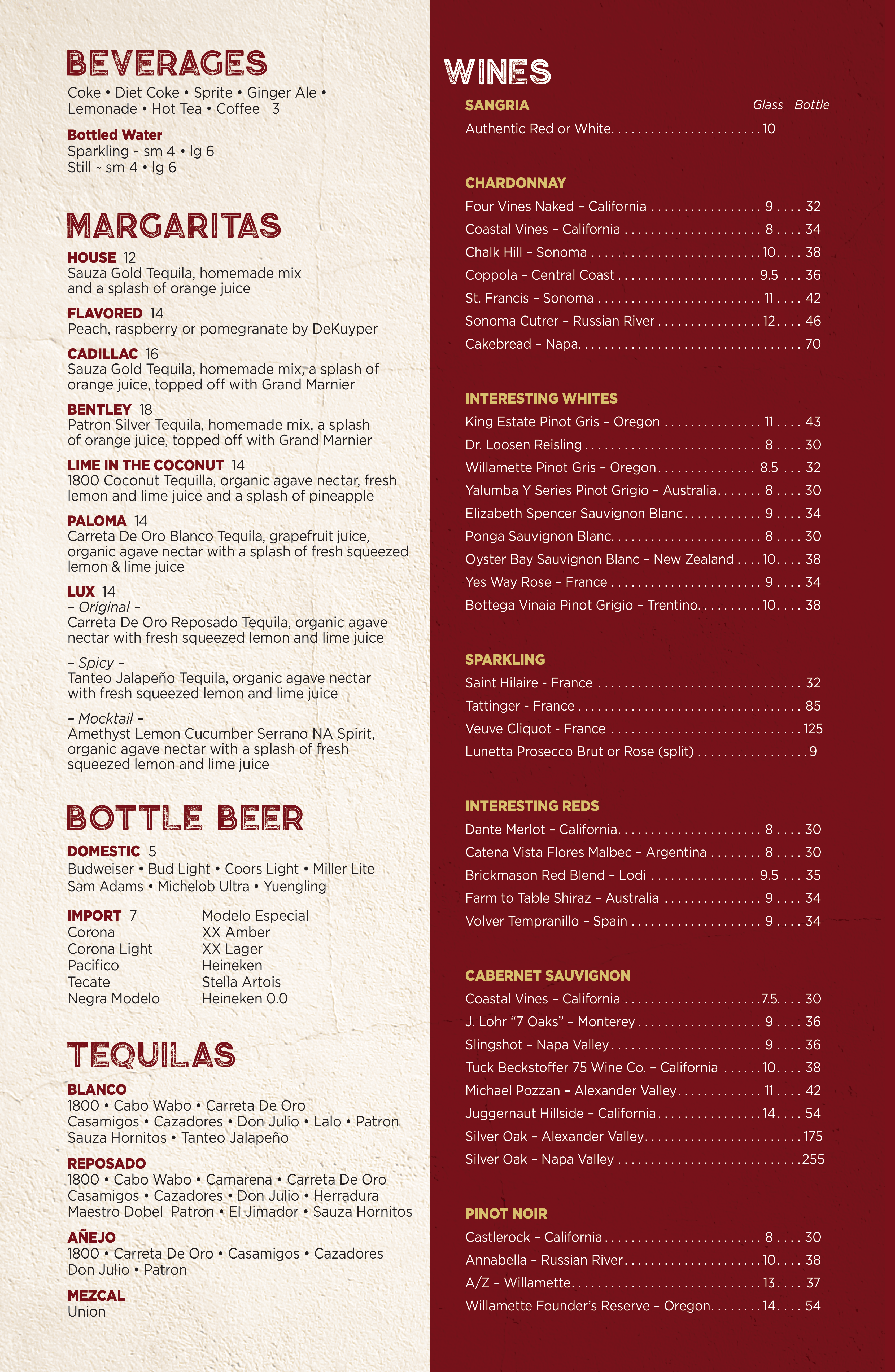 Santa Fe Lunch Menu Page 2